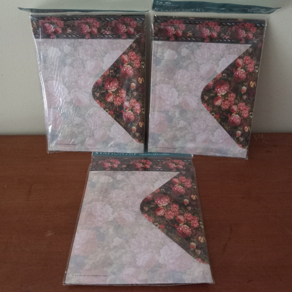 Paper Images Floral Rose Stationary Set 45 Sheets/30 Envelopes New